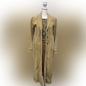 Women’s XS Full-Length Fringed Suede Coat